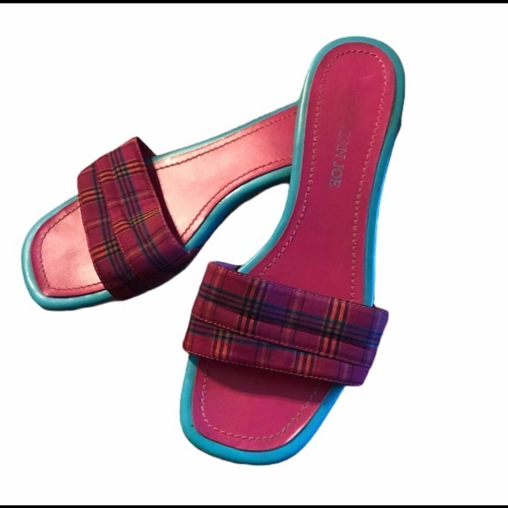 Caribbean Joe “Halston” Sandals 7.5 Pink & Blue